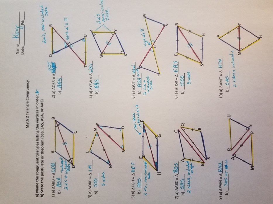 Sss sas asa and aas congruence answer key