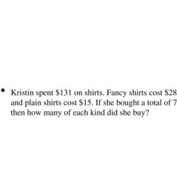 Kristin spent 131 on shirts