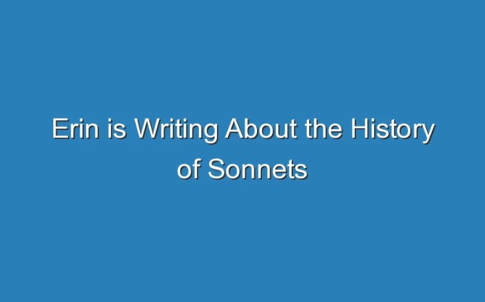 Erin is writing about the history of sonnets