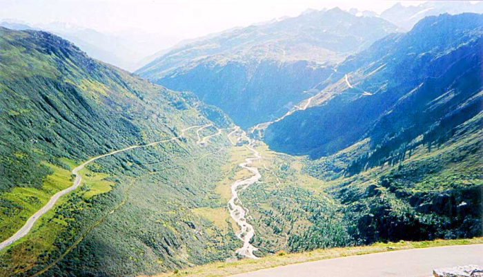 Mountains hills flat between area two valley