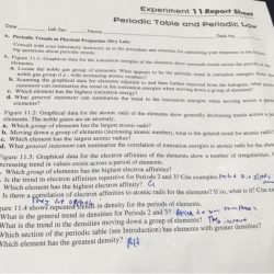 Experiment 11 pre laboratory assignment periodic table and periodic law