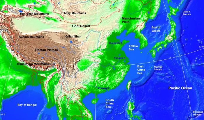 Southern and eastern asia physical features map answer key