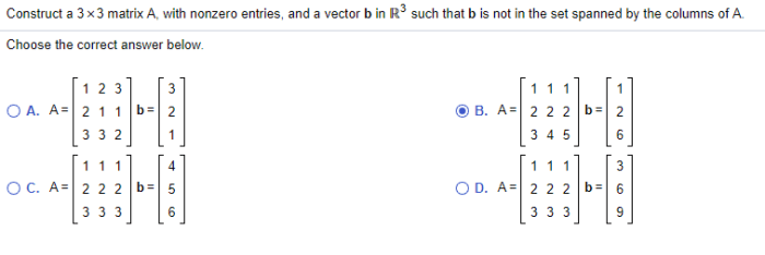 Construct a 3x3 matrix a with non zero entries