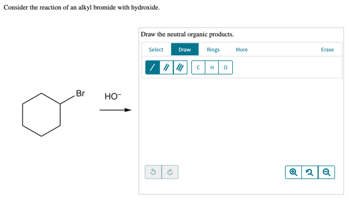 Alkyl reaction bromide hydroxide